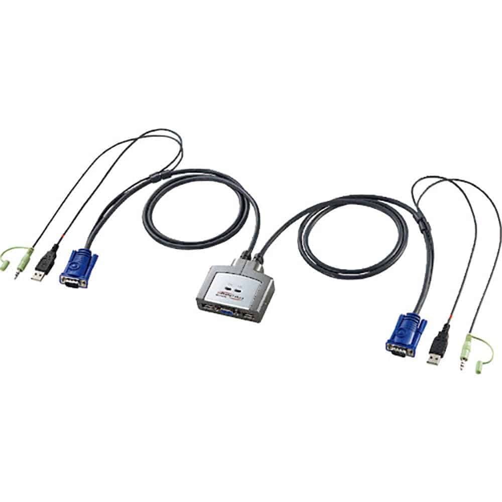 ＳＡＮＷＡ　パソコン自動切替器（２：１）　ＳＷ－ＫＶＭ２ＡＵＵＮ＿