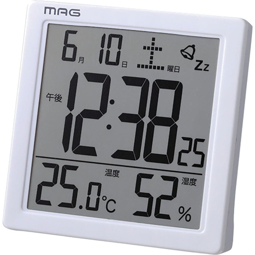 ＭＡＧ　目覚まし時計　目覚まし時計　デジタル　カッシーニ　アラーム　スヌーズ　ライト　温度　湿度　＿