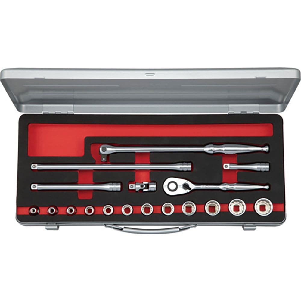 ＫＴＣ　９．５ｓｑ．ソケットセット（十二角）［１８点］　ＴＢ３１８ＷＡ＿