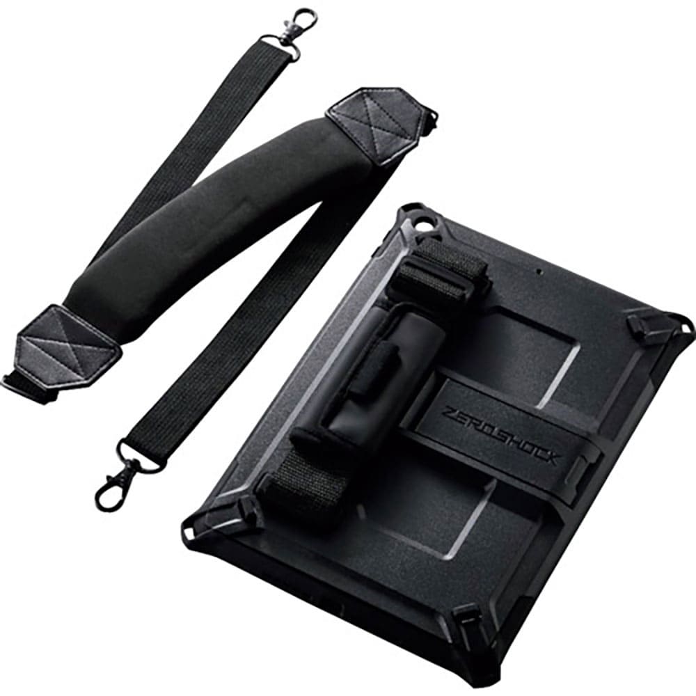 ＥＬＥＣＯＭ　ｉＰａｄ　第９－７世代対応フルプロテクトケース　耐衝撃　ショルダーベルト付　ブラック＿