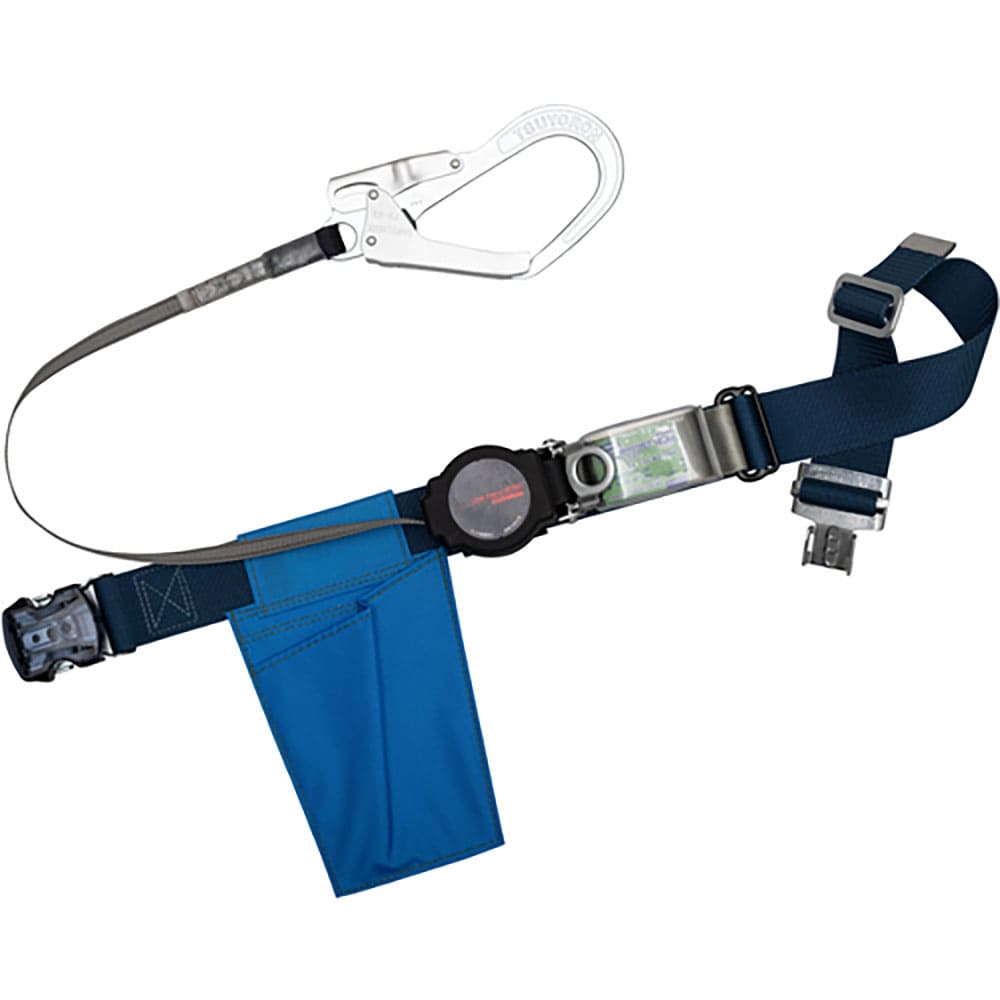 ＴＳＵＹＯＲＯＮ　胴ベルト型墜落制止用器具（巻取タイプ）ロック機構付き　ワン・ハンドリトライト　紺＿