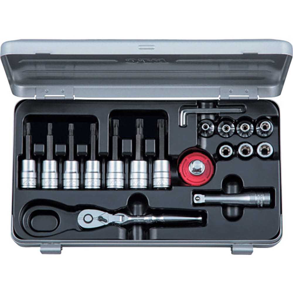 ＫＴＣ　９．５ｓｑ．Ｔ型いじり止めトルクスビットソケットＥ型トルクスレンチセット　ＴＢＴ３１９ＨＴ＿