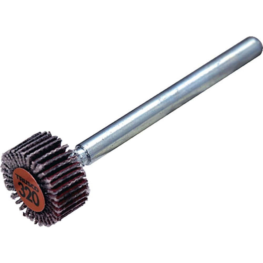 ＴＲＵＳＣＯ　セラミックフラップホイール　軸径３ｍｍ　＃３２０　外径１０×幅５×軸長３０　（１０個＿