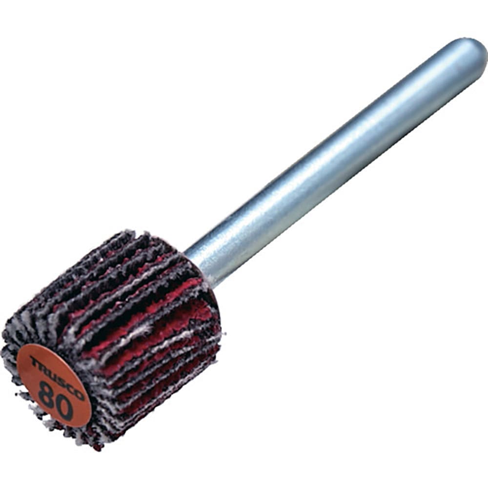ＴＲＵＳＣＯ　セラミックフラップホイール　軸径３ｍｍ　＃８０　外径１０×幅１０×軸長３０　（１０個＿