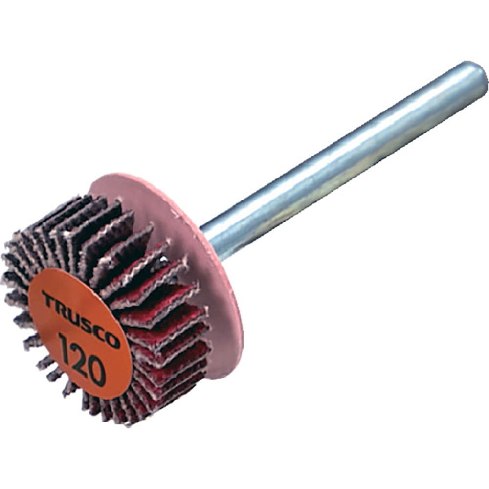 ＴＲＵＳＣＯ　セラミックフラップホイール　軸径３ｍｍ　＃１２０　外径１５×幅５×軸長３０　（１０個＿