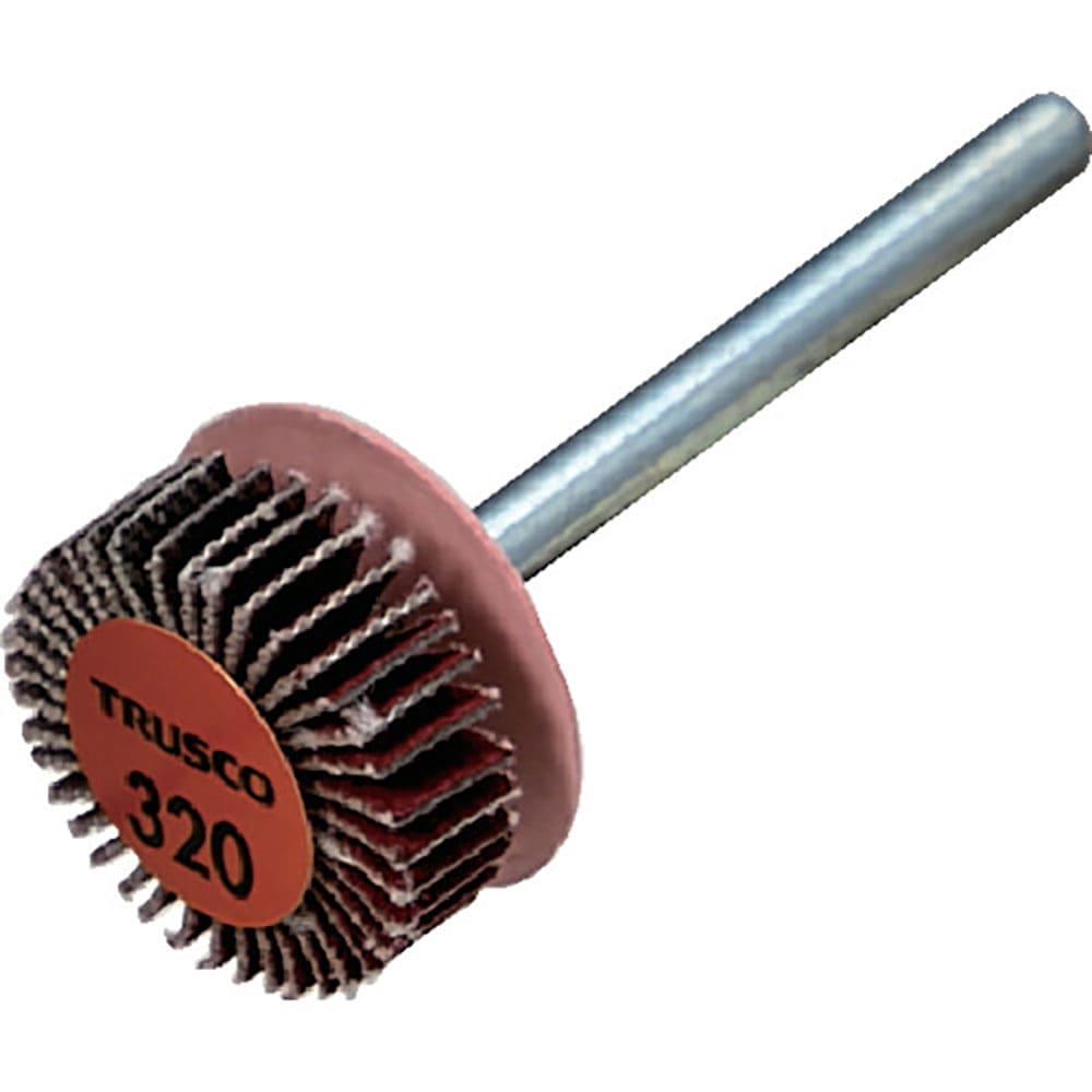 ＴＲＵＳＣＯ　セラミックフラップホイール　軸径３ｍｍ　＃３２０　外径１５×幅５×軸長３０　（１０個＿