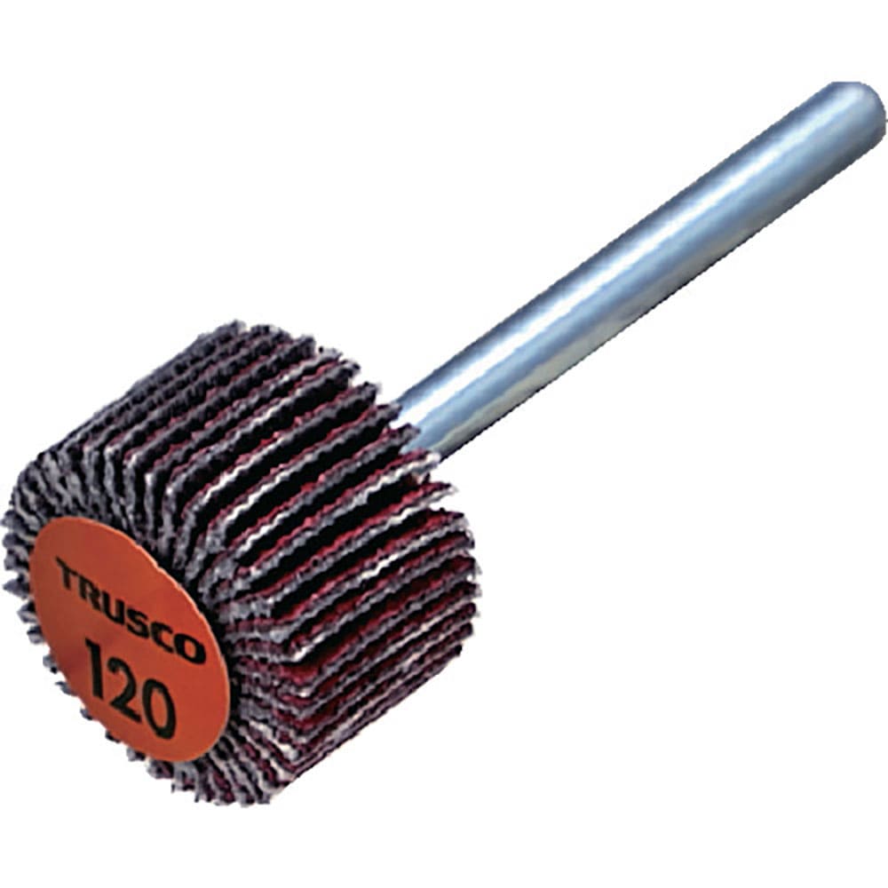 ＴＲＵＳＣＯ　セラミックフラップホイール　軸径３ｍｍ　＃１２０　外径１５×幅１０×軸長３０　（１０＿