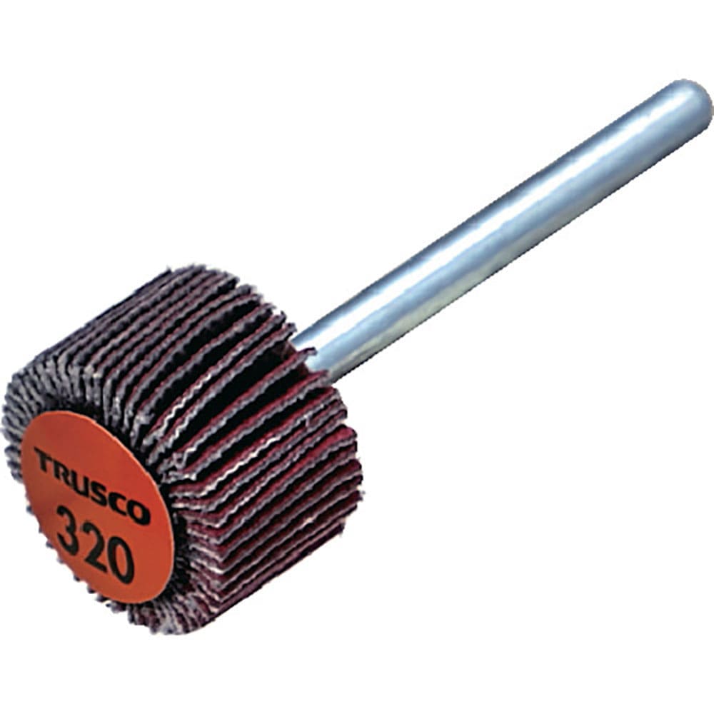 ＴＲＵＳＣＯ　セラミックフラップホイール　軸径３ｍｍ　＃３２０　外径１５×幅１０×軸長３０　（１０＿