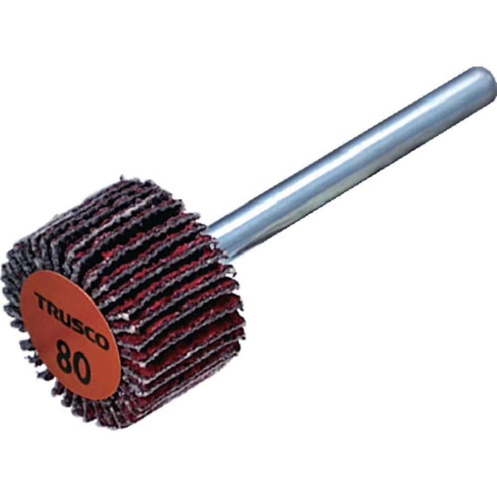 ＴＲＵＳＣＯ　セラミックフラップホイール　軸径３ｍｍ　＃８０　外径１５×幅１０×軸長３０　（１０個＿