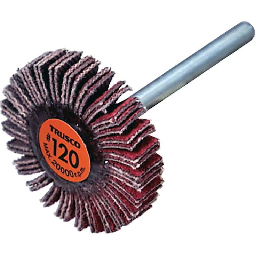 ＴＲＵＳＣＯ　セラミックフラップホイール　軸径３ｍｍ　＃１２０　外径２０×幅５×軸長３０　（１０個＿