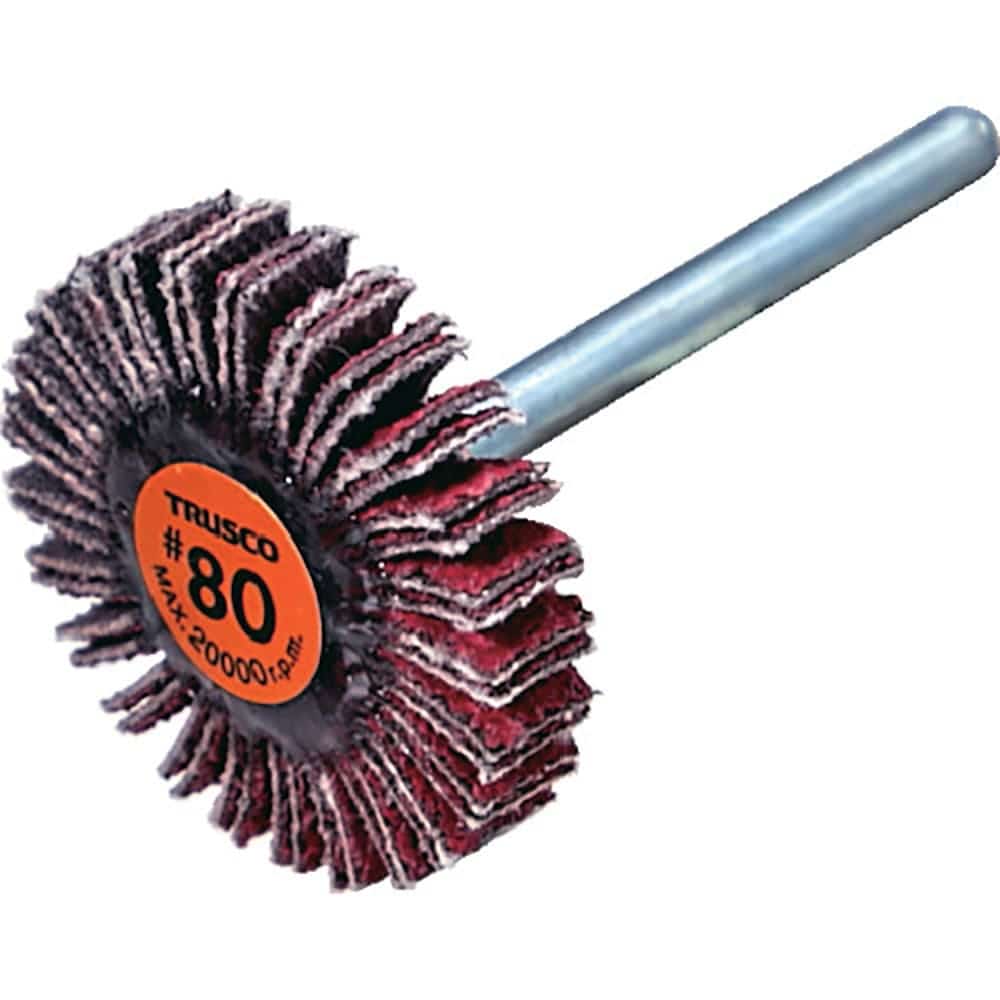 ＴＲＵＳＣＯ　セラミックフラップホイール　軸径３ｍｍ　＃８０　外径２０×幅５×軸長３０　（１０個入＿