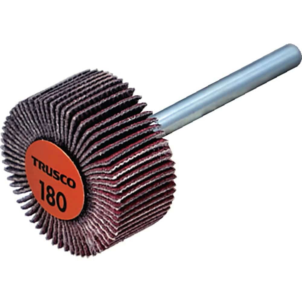 ＴＲＵＳＣＯ　セラミックフラップホイール　軸径３ｍｍ　＃１８０　外径２０×幅１０×軸長３０　（１０＿