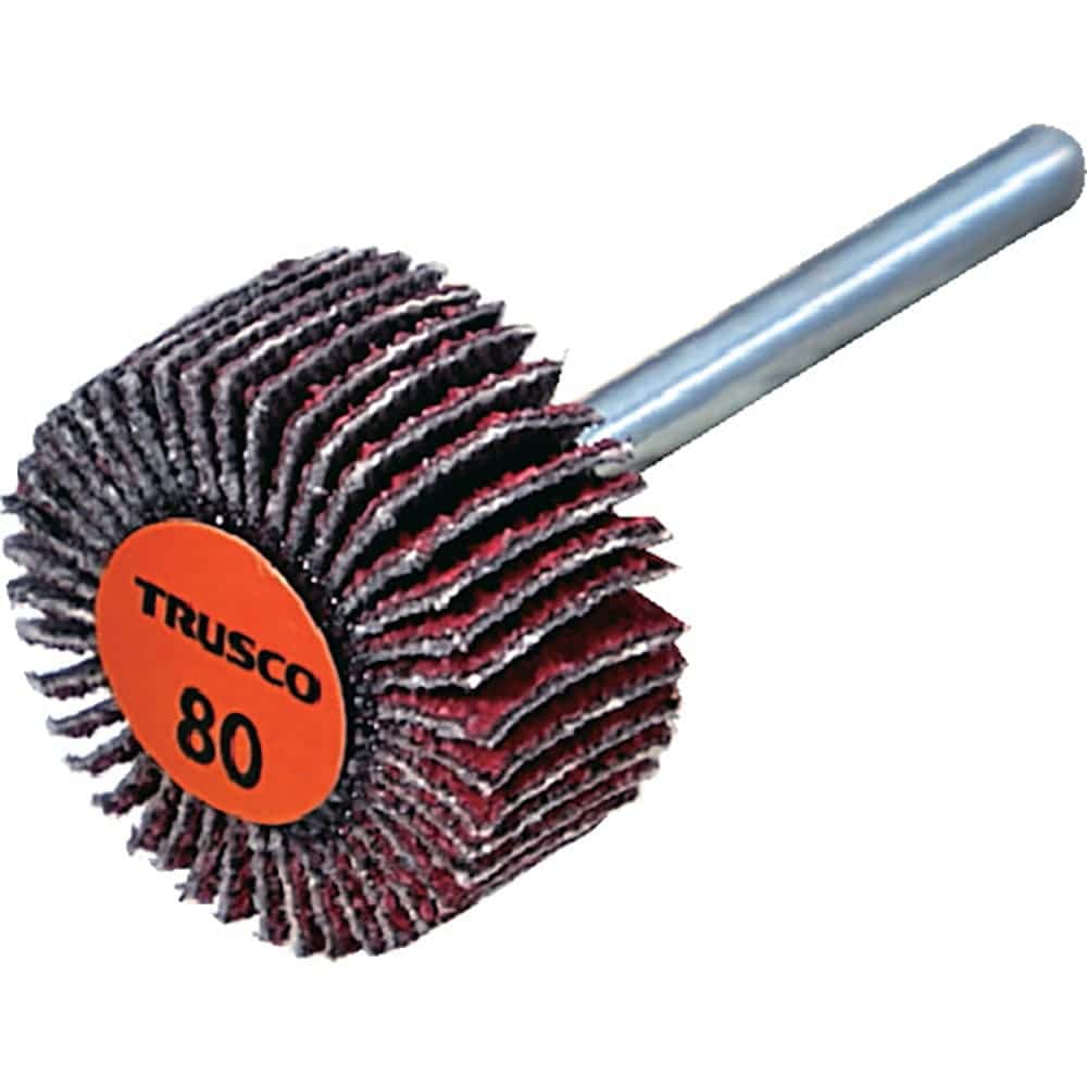 ＴＲＵＳＣＯ　セラミックフラップホイール　軸径３ｍｍ　＃８０　外径２０×幅１０×軸長３０　（１０個＿