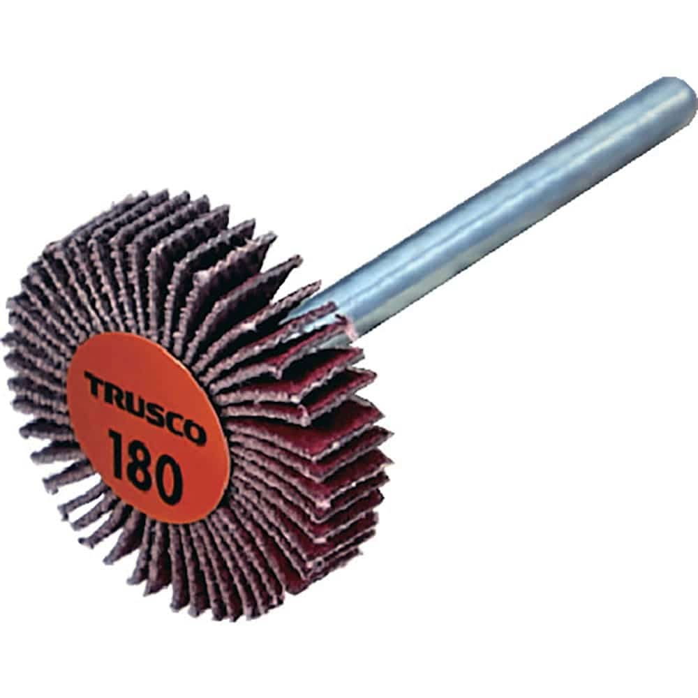 ＴＲＵＳＣＯ　セラミックフラップホイール　軸径３ｍｍ　＃１８０　外径２５×幅５×軸長３０　（１０個＿