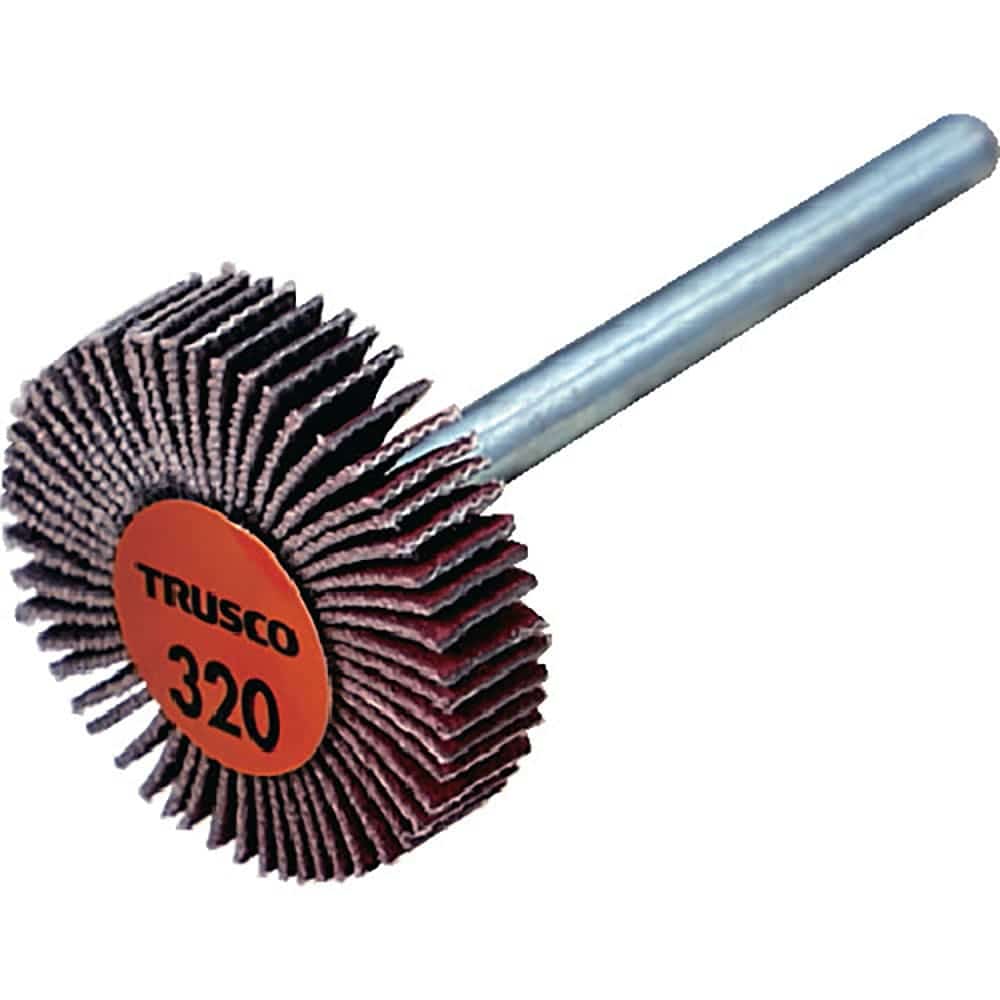ＴＲＵＳＣＯ　セラミックフラップホイール　軸径３ｍｍ　＃３２０　外径２５×幅５×軸長３０　（１０個＿