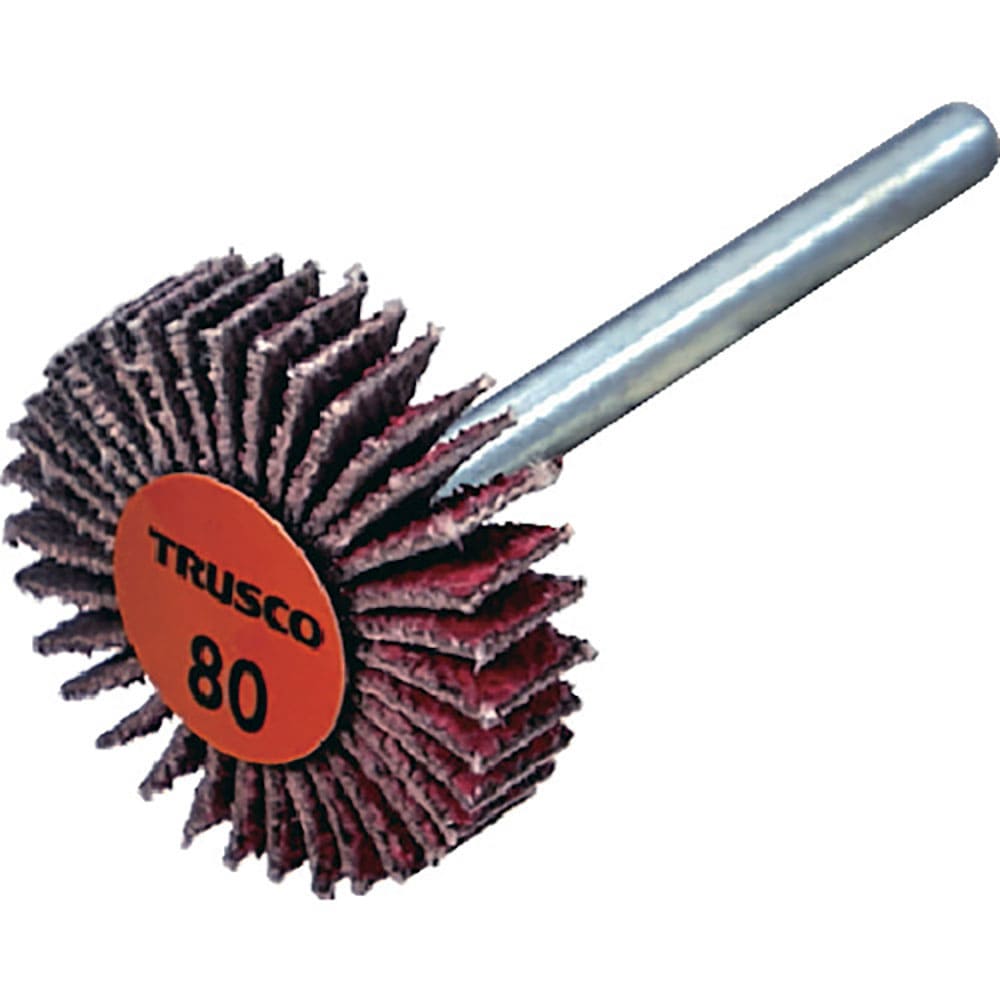 ＴＲＵＳＣＯ　セラミックフラップホイール　軸径３ｍｍ　＃８０　外径２５×幅５×軸長３０　（１０個入＿
