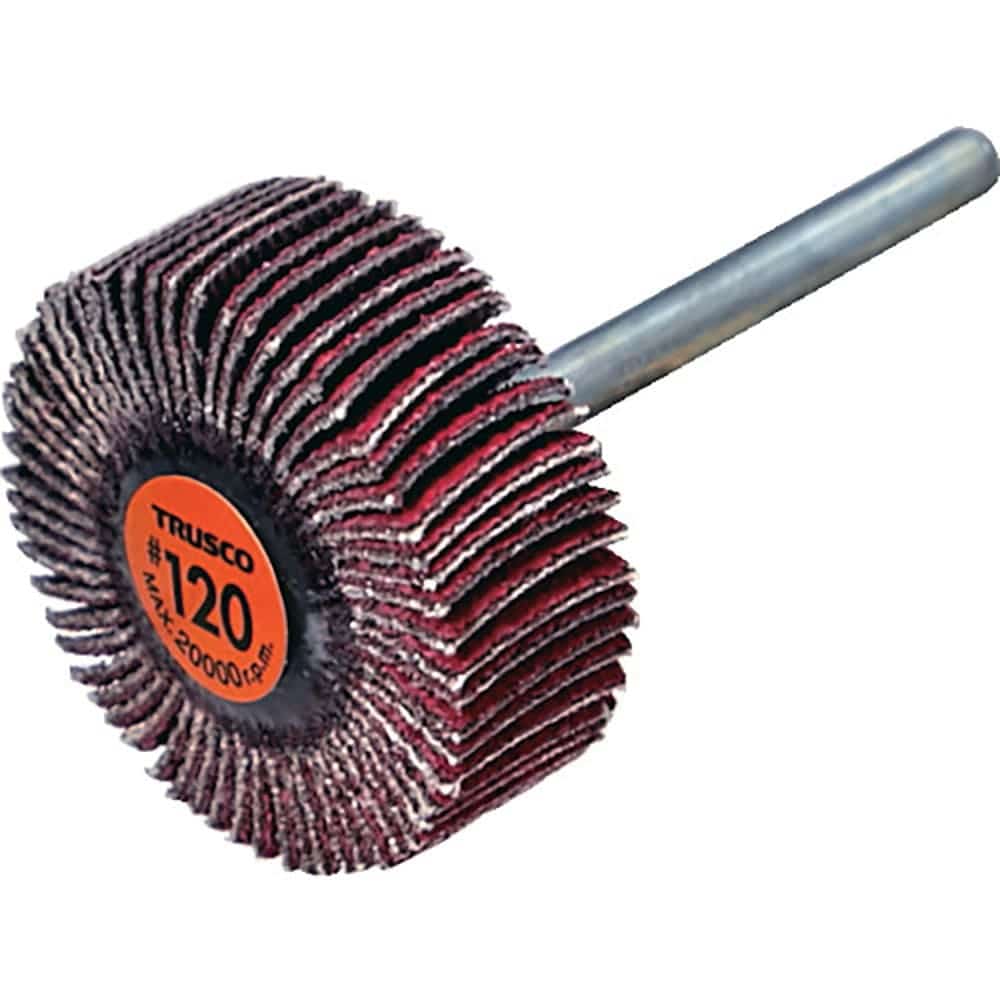 ＴＲＵＳＣＯ　セラミックフラップホイール　軸径３ｍｍ　＃１２０　外径２５×幅１０×軸長３０　（１０＿