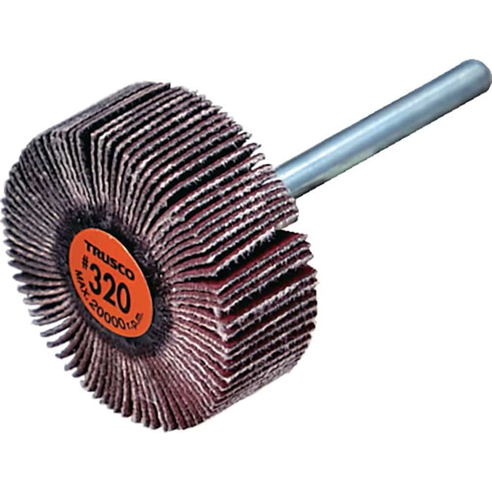 ＴＲＵＳＣＯ　セラミックフラップホイール　軸径３ｍｍ　＃３２０　外径２５×幅１０×軸長３０　（１０＿
