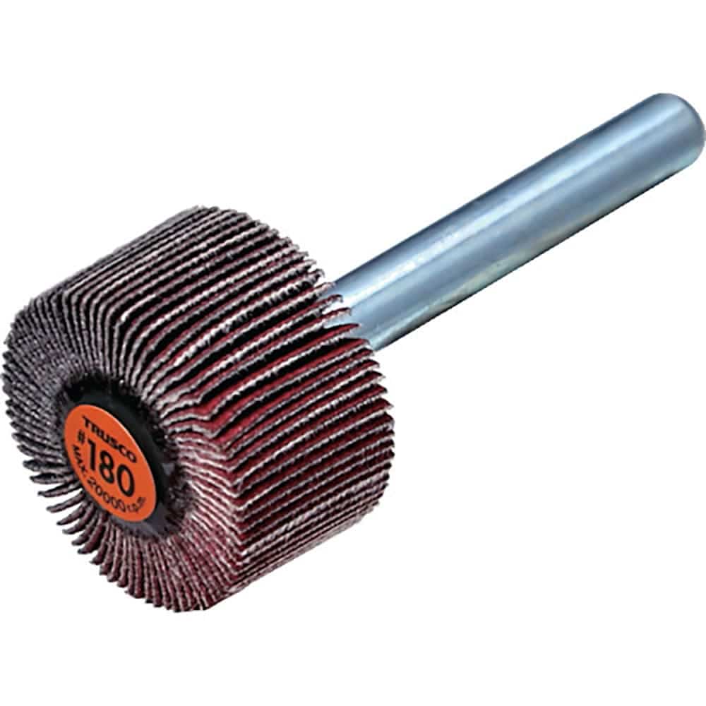 ＴＲＵＳＣＯ　セラミックフラップホイール　軸径６ｍｍ　＃１８０　外径２５×幅１５×軸長４０　（５個＿