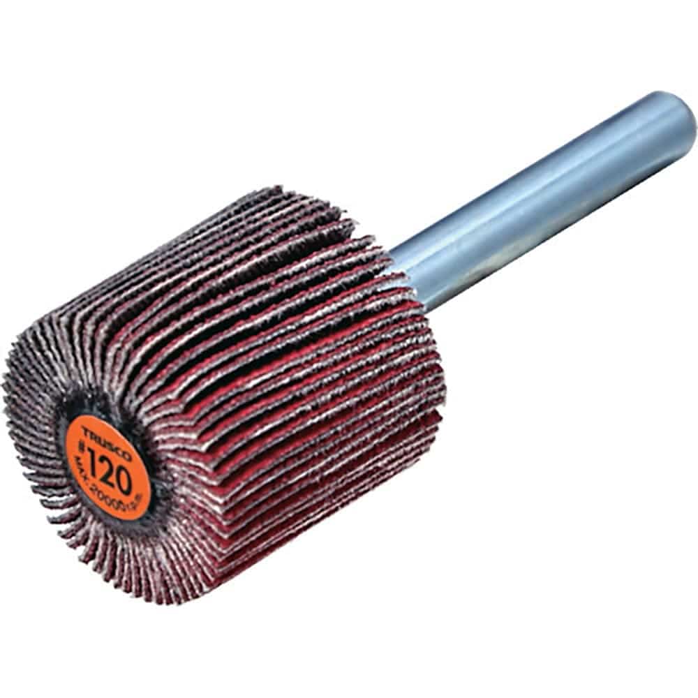 ＴＲＵＳＣＯ　セラミックフラップホイール　軸径６ｍｍ　＃１２０　外径２５×幅２５×軸長４０　（５個＿