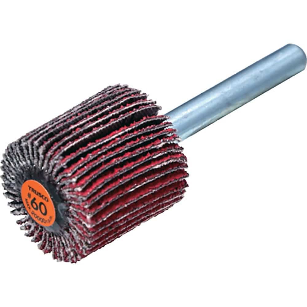 ＴＲＵＳＣＯ　セラミックフラップホイール　軸径６ｍｍ　＃６０　外径２５×幅２５×軸長４０　（５個入＿