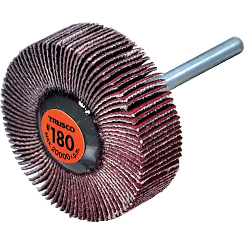 ＴＲＵＳＣＯ　セラミックフラップホイール　軸径３ｍｍ　＃１８０　外径３０×幅１０×軸長３０　（１０＿
