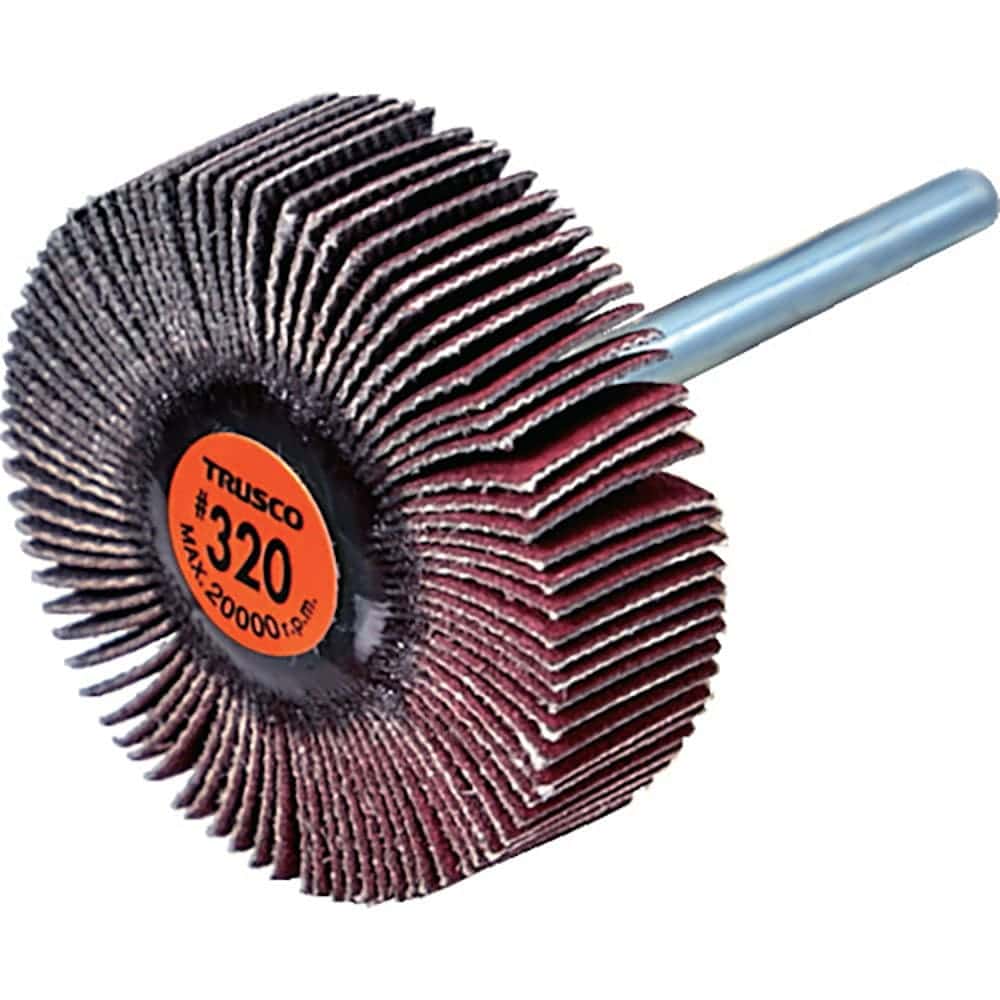 ＴＲＵＳＣＯ　セラミックフラップホイール　軸径３ｍｍ　＃３２０　外径３０×幅１０×軸長３０　（１０＿