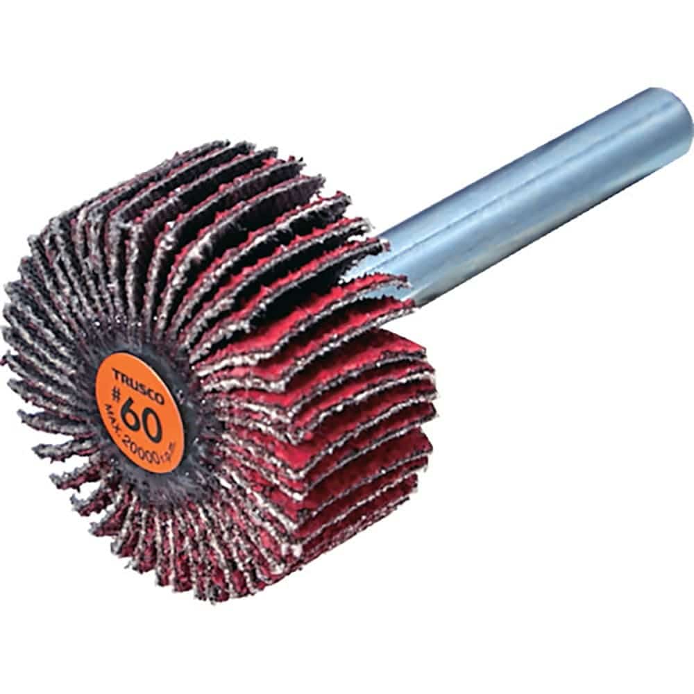 ＴＲＵＳＣＯ　セラミックフラップホイール　軸径６ｍｍ　＃６０　外径３０×幅１５×軸長４０　（５個入＿
