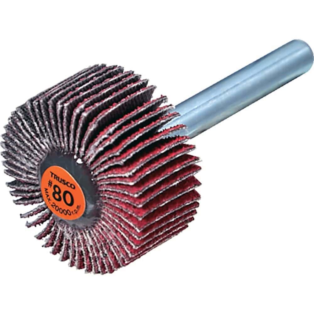 ＴＲＵＳＣＯ　セラミックフラップホイール　軸径６ｍｍ　＃８０　外径３０×幅１５×軸長４０　（５個入＿
