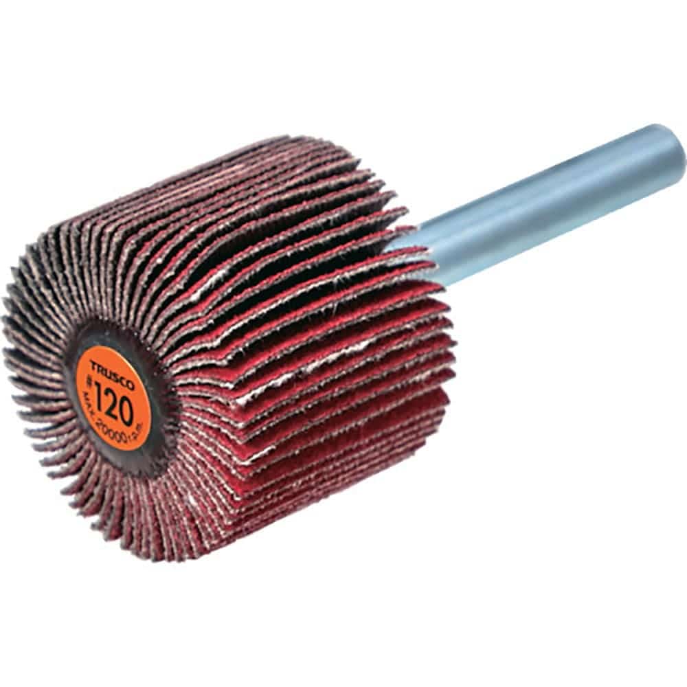 ＴＲＵＳＣＯ　セラミックフラップホイール　軸径６ｍｍ　＃１２０　外径３０×幅２５×軸長４０　（５個＿