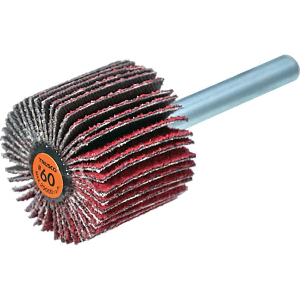 ＴＲＵＳＣＯ　セラミックフラップホイール　軸径６ｍｍ　＃６０　外径３０×幅２５×軸長４０　（５個入＿