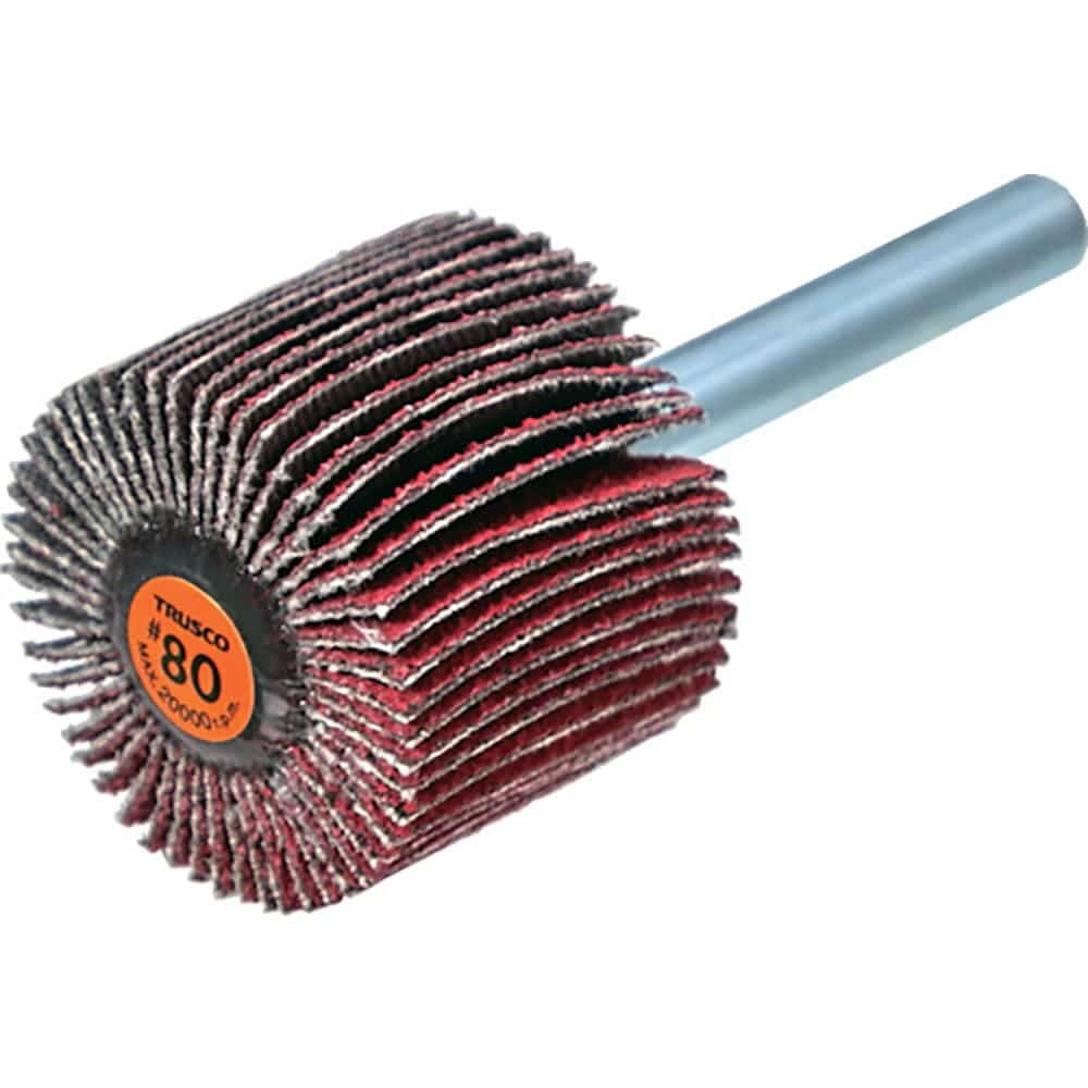 ＴＲＵＳＣＯ　セラミックフラップホイール　軸径６ｍｍ　＃８０　外径３０×幅２５×軸長４０　（５個入＿