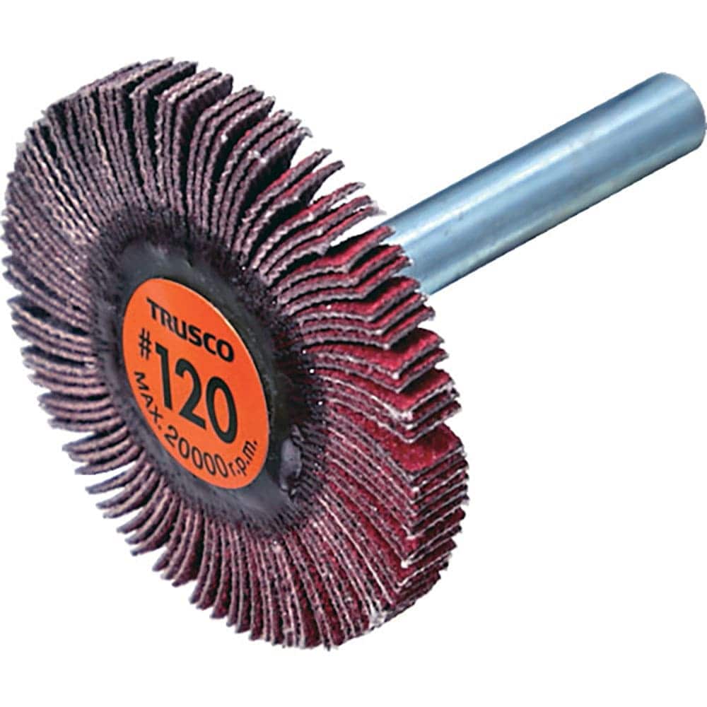 ＴＲＵＳＣＯ　セラミックフラップホイール　軸径６ｍｍ　＃１２０　外径４０×幅５×軸長４０　（５個入＿