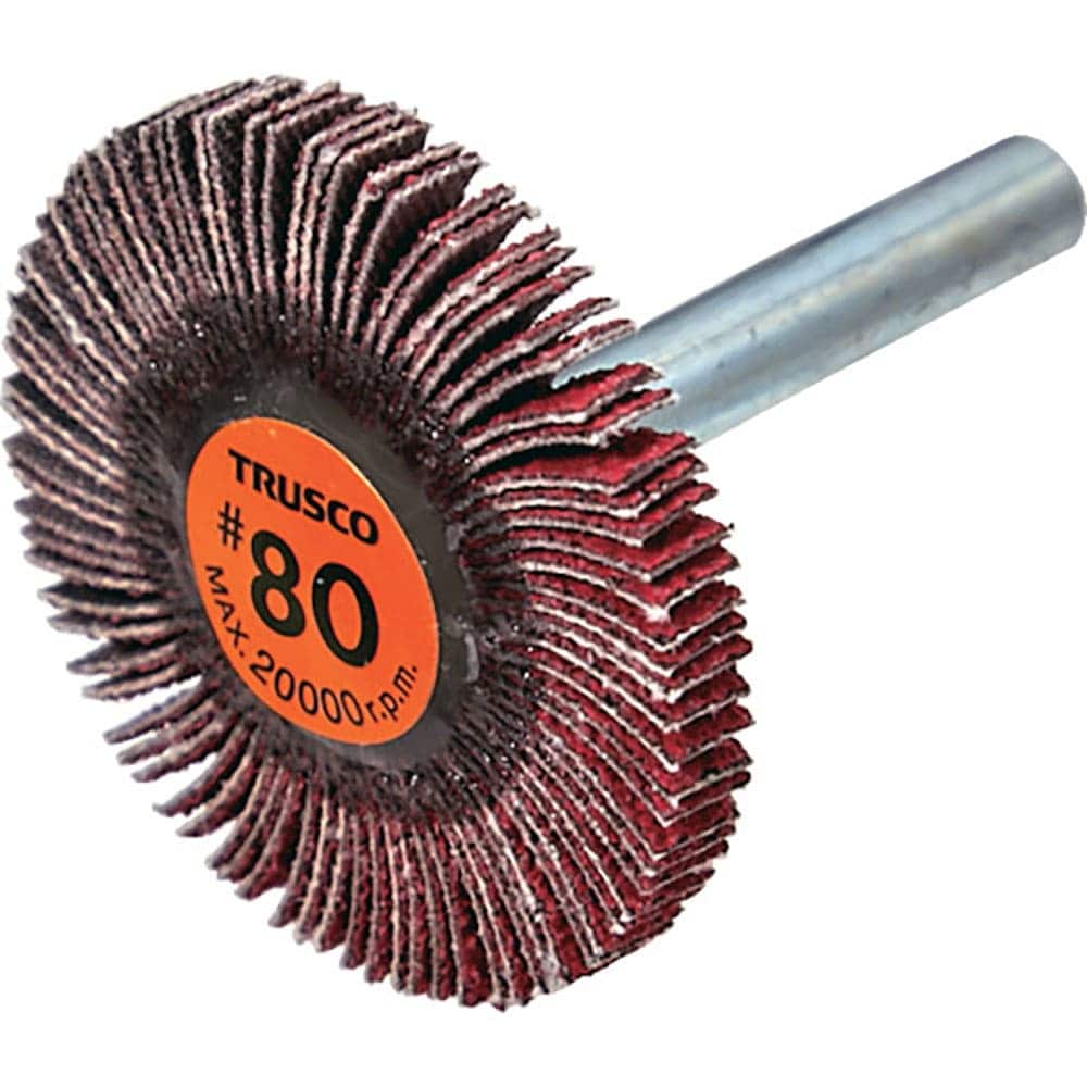 ＴＲＵＳＣＯ　セラミックフラップホイール　軸径６ｍｍ　＃８０　外径４０×幅５×軸長４０　（５個入）＿