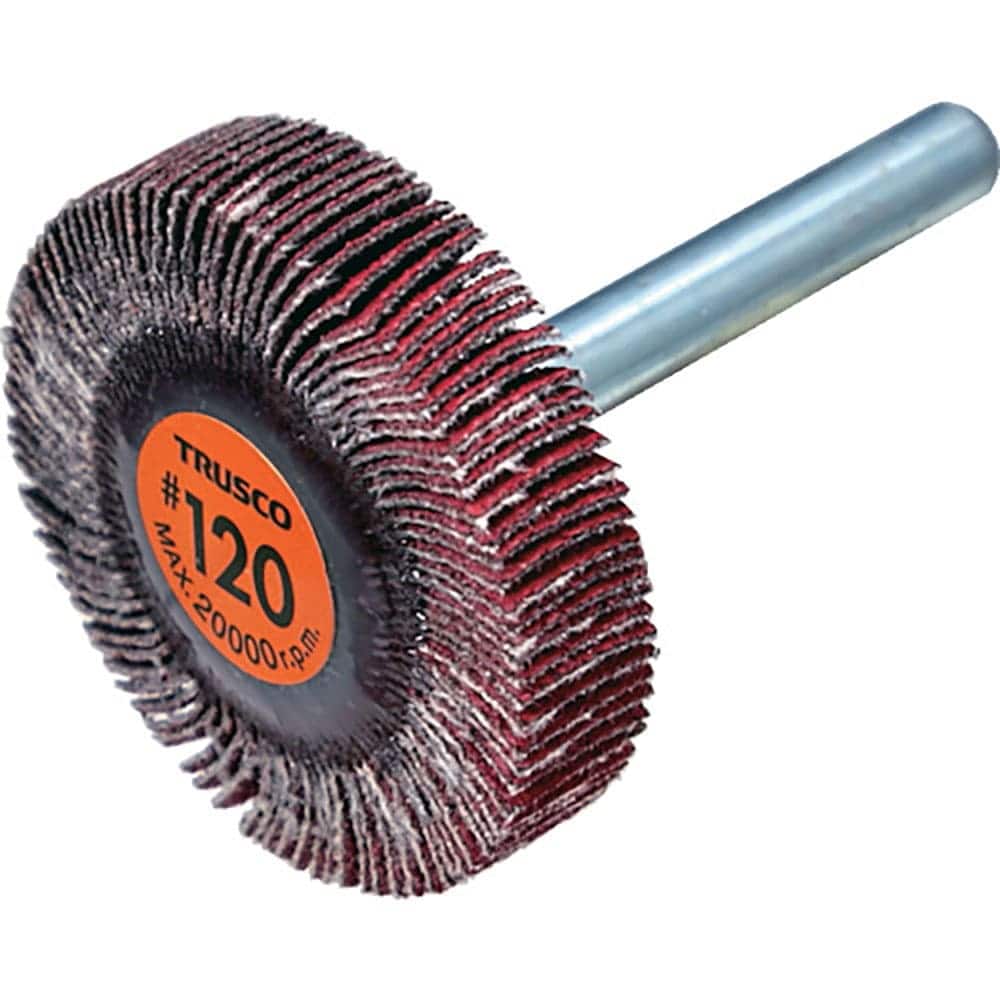 ＴＲＵＳＣＯ　セラミックフラップホイール　軸径６ｍｍ　＃１２０　外径４０×幅１０×軸長４０　（５個＿