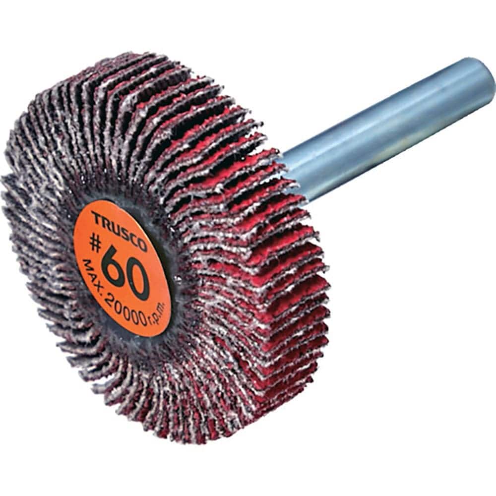 ＴＲＵＳＣＯ　セラミックフラップホイール　軸径６ｍｍ　＃６０　外径４０×幅１０×軸長４０　（５個入＿