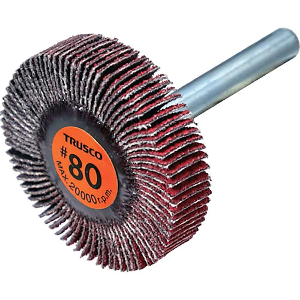 ＴＲＵＳＣＯ　セラミックフラップホイール　軸径６ｍｍ　＃８０　外径４０×幅１０×軸長４０　（５個入＿