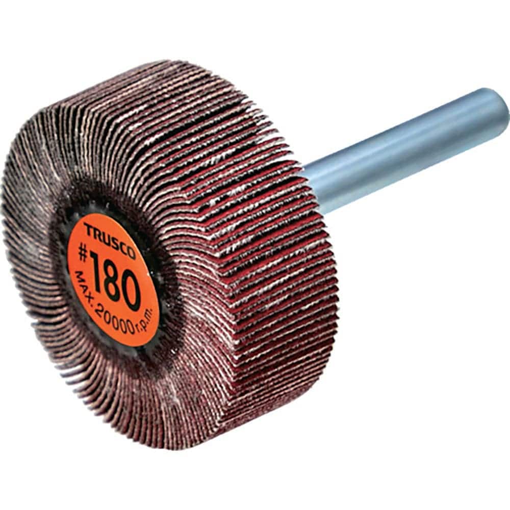 ＴＲＵＳＣＯ　セラミックフラップホイール　軸径６ｍｍ　＃１８０　外径４０×幅１５×軸長４０　（５個＿