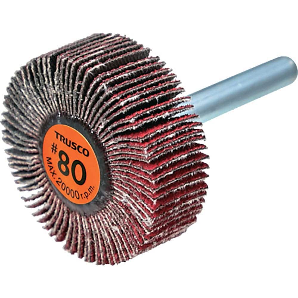 ＴＲＵＳＣＯ　セラミックフラップホイール　軸径６ｍｍ　＃８０　外径４０×幅１５×軸長４０　（５個入＿