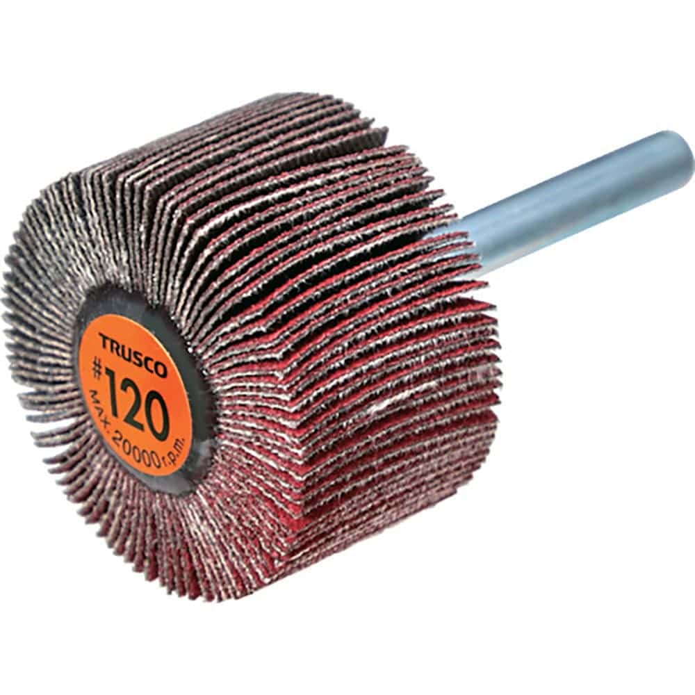 ＴＲＵＳＣＯ　セラミックフラップホイール　軸径６ｍｍ　＃１２０　外径４０×幅２５×軸長４０　（５個＿