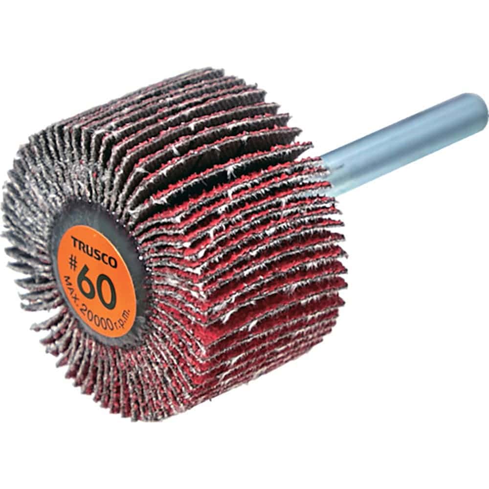 ＴＲＵＳＣＯ　セラミックフラップホイール　軸径６ｍｍ　＃６０　外径４０×幅２５×軸長４０　（５個入＿