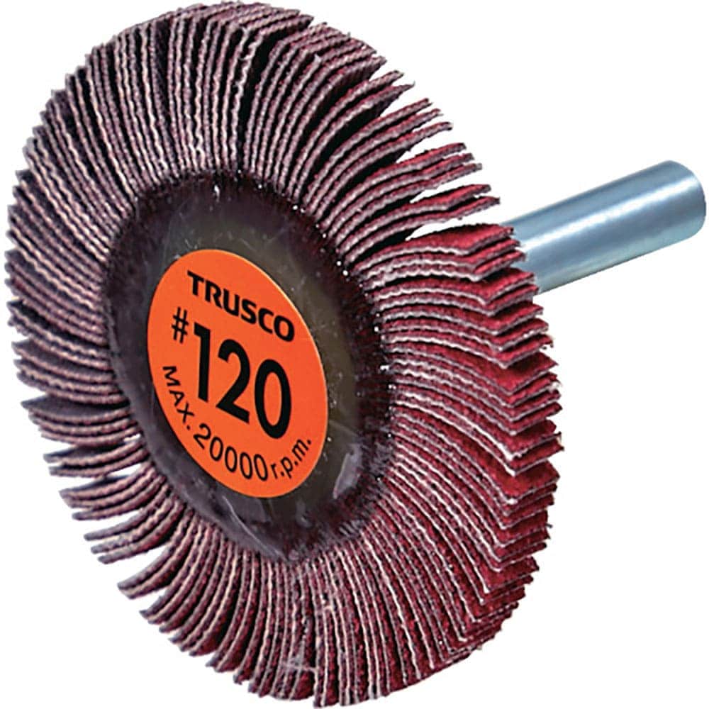ＴＲＵＳＣＯ　セラミックフラップホイール　軸径６ｍｍ　＃１２０　外径５０×幅５×軸長４０　（５個入＿