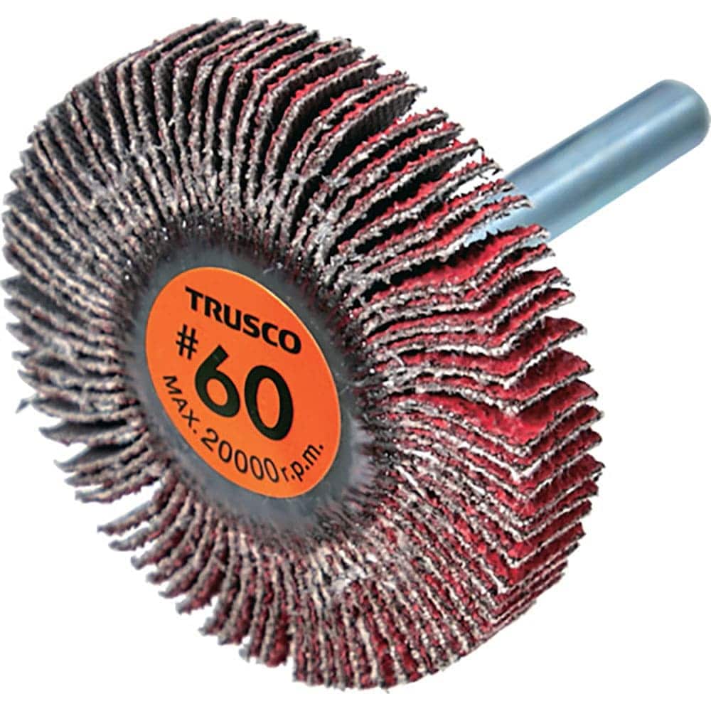 ＴＲＵＳＣＯ　セラミックフラップホイール　軸径６ｍｍ　＃６０　外径５０×幅１０×軸長４０　（５個入＿