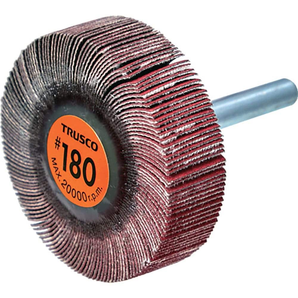 ＴＲＵＳＣＯ　セラミックフラップホイール　軸径６ｍｍ　＃１８０　外径５０×幅１５×軸長４０　（５個＿