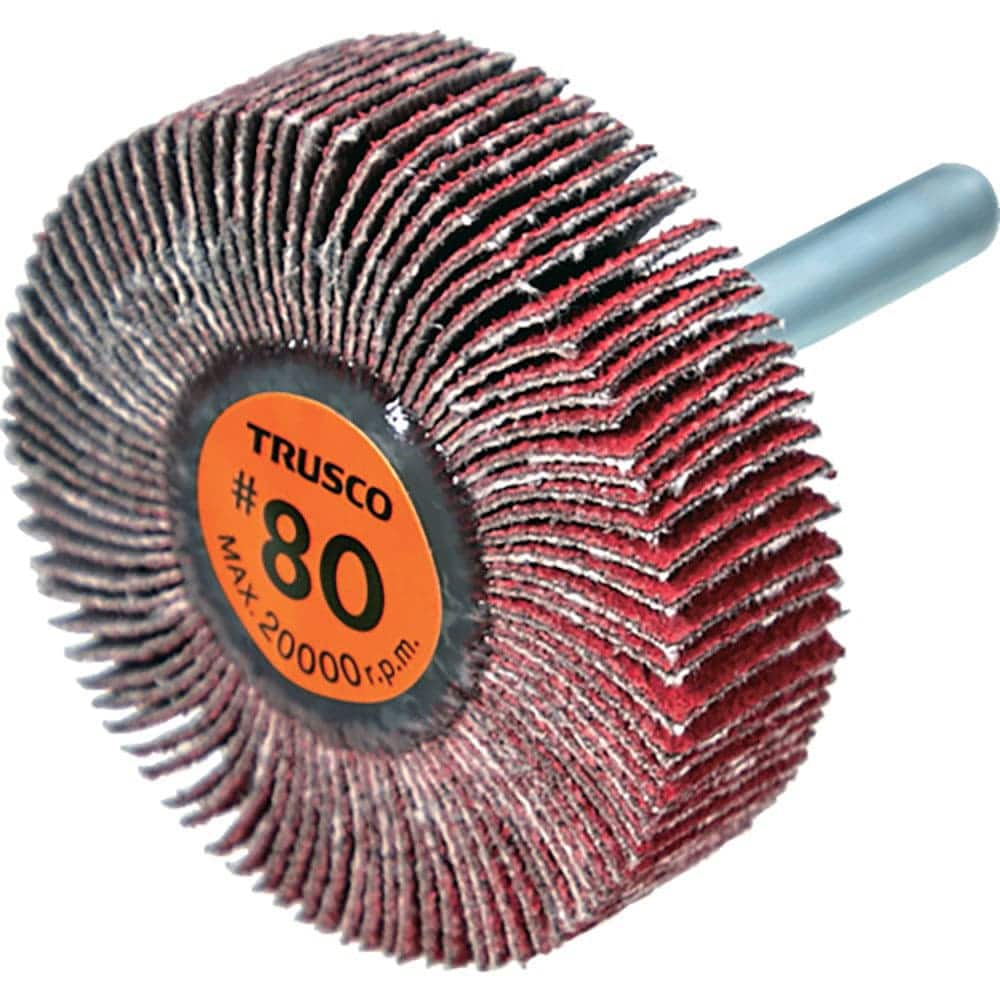 ＴＲＵＳＣＯ　セラミックフラップホイール　軸径６ｍｍ　＃８０　外径５０×幅１５×軸長４０　（５個入＿