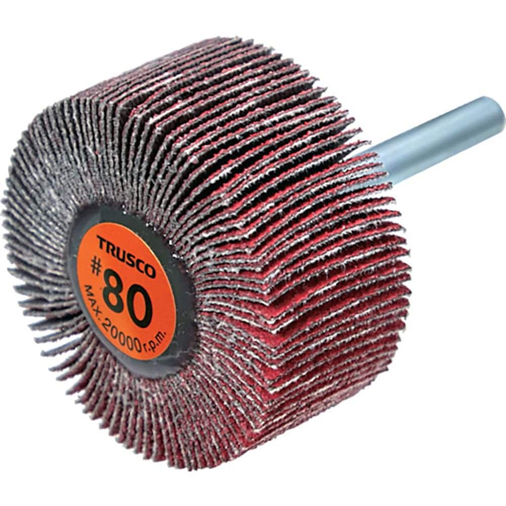 ＴＲＵＳＣＯ　セラミックフラップホイール　軸径６ｍｍ　＃８０　外径５０×幅２５×軸長４０　（５個入＿
