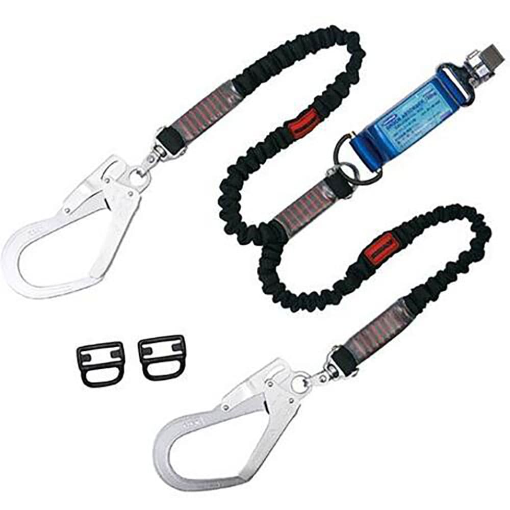 ＴＳＵＹＯＲＯＮ　フルハーネス用ランヤード　ツインランヤード　伸縮式ノビロン（ＢＫ）１３０ＫＧ対応＿