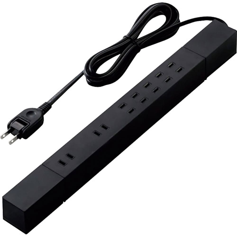 ＥＬＥＣＯＭ　ダブル回転タップ　マグネット付　雷サージ付　ホコリシャッター付　７個口　２．０ｍ　ブ＿