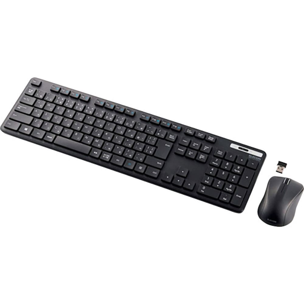 ＥＬＥＣＯＭ　無線キーボード　薄型　メンブレン式　抗菌　フルサイズ　マウス付　ブラック　ＴＫ－ＦＤ＿