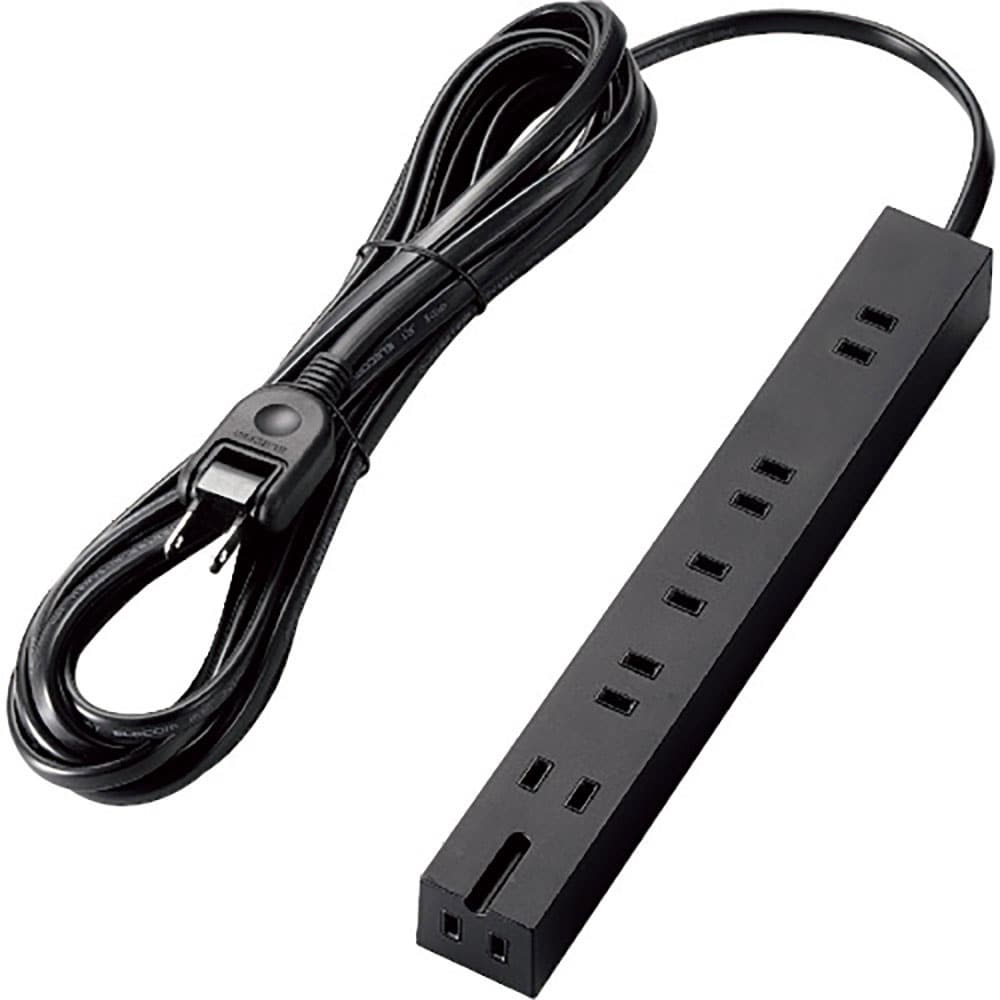 ＥＬＥＣＯＭ　超強力磁石タップ　６個口（内３ピン１）　５ｍ　ブラック　Ｔ－ＫＭ０１－２６５０ＢＫ＿